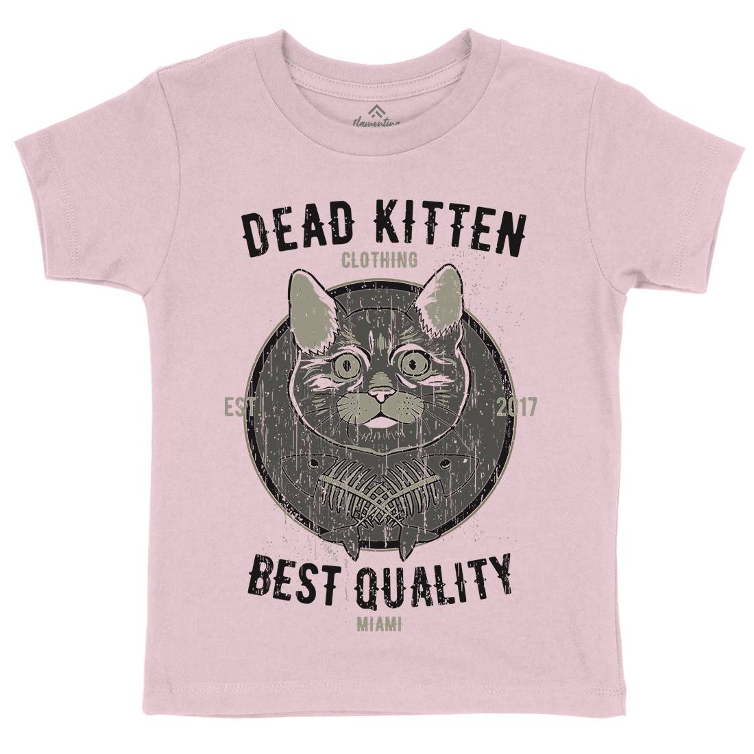 Dead Kitten Kids Organic Crew Neck T-Shirt Animals B703