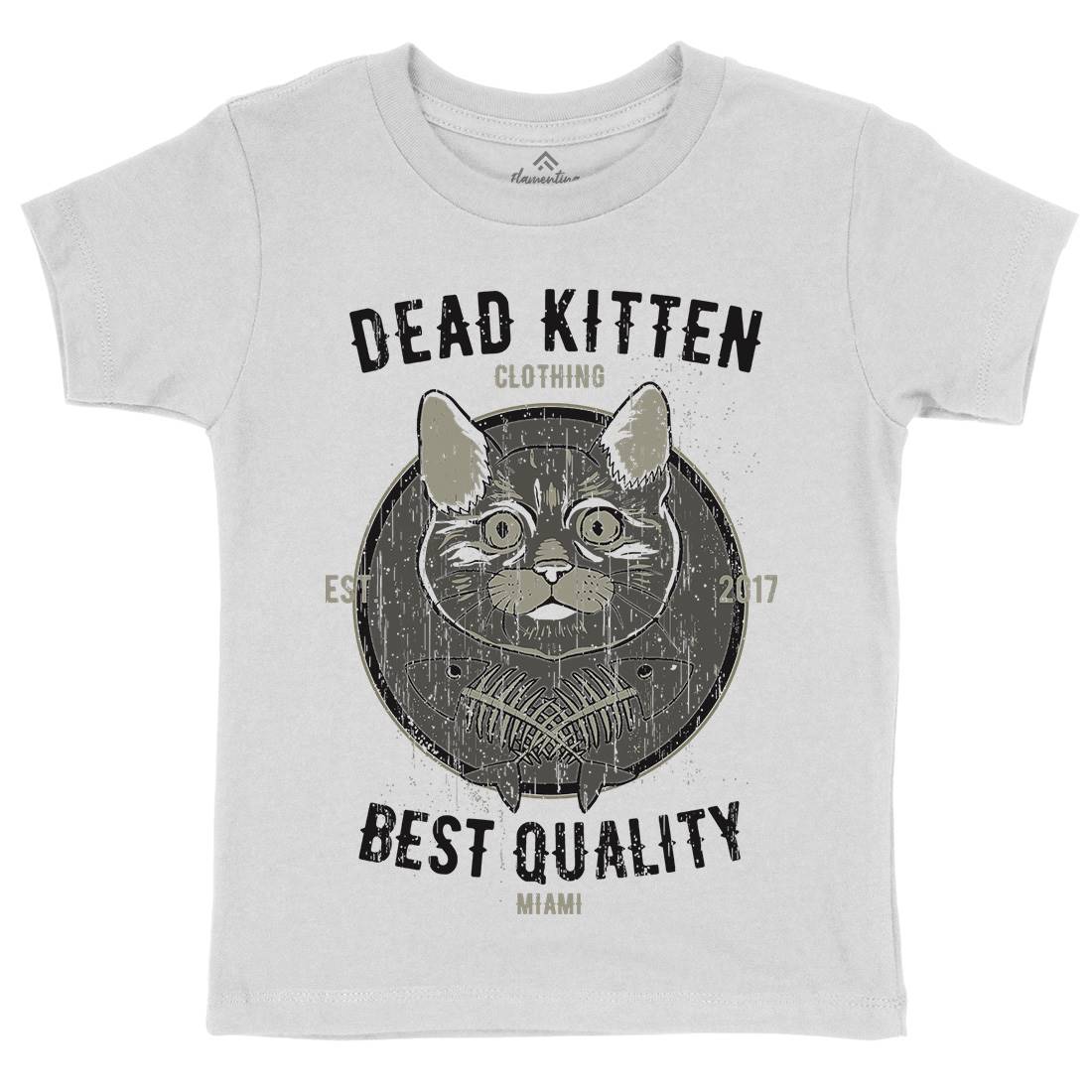 Dead Kitten Kids Organic Crew Neck T-Shirt Animals B703