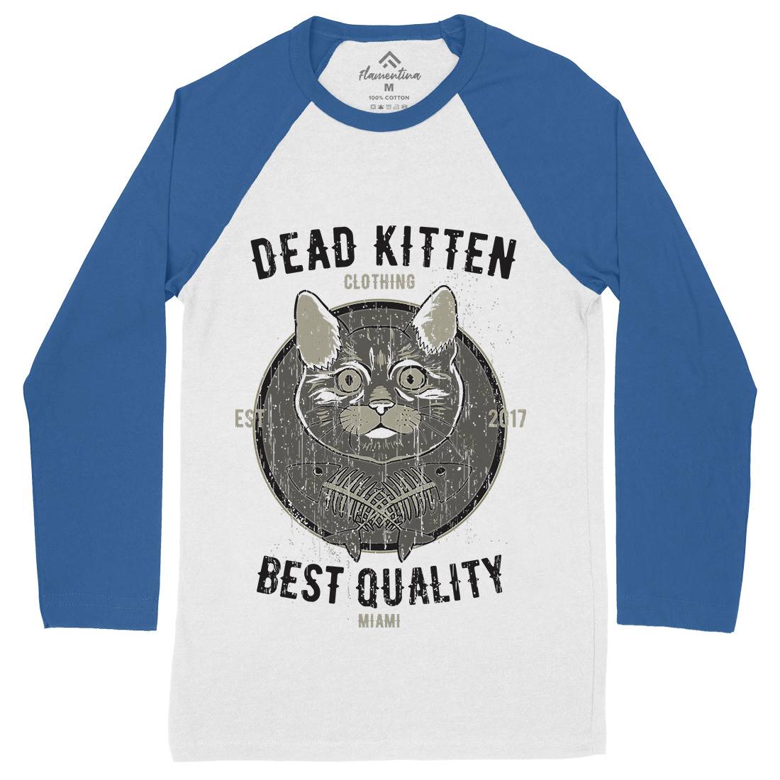 Dead Kitten Mens Long Sleeve Baseball T-Shirt Animals B703