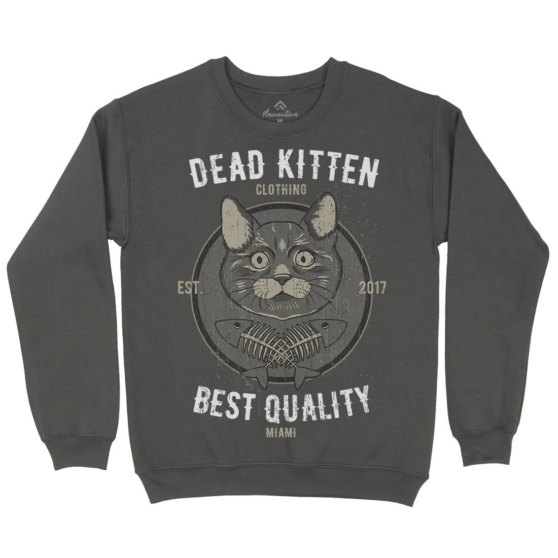 Dead Kitten Mens Crew Neck Sweatshirt Animals B703