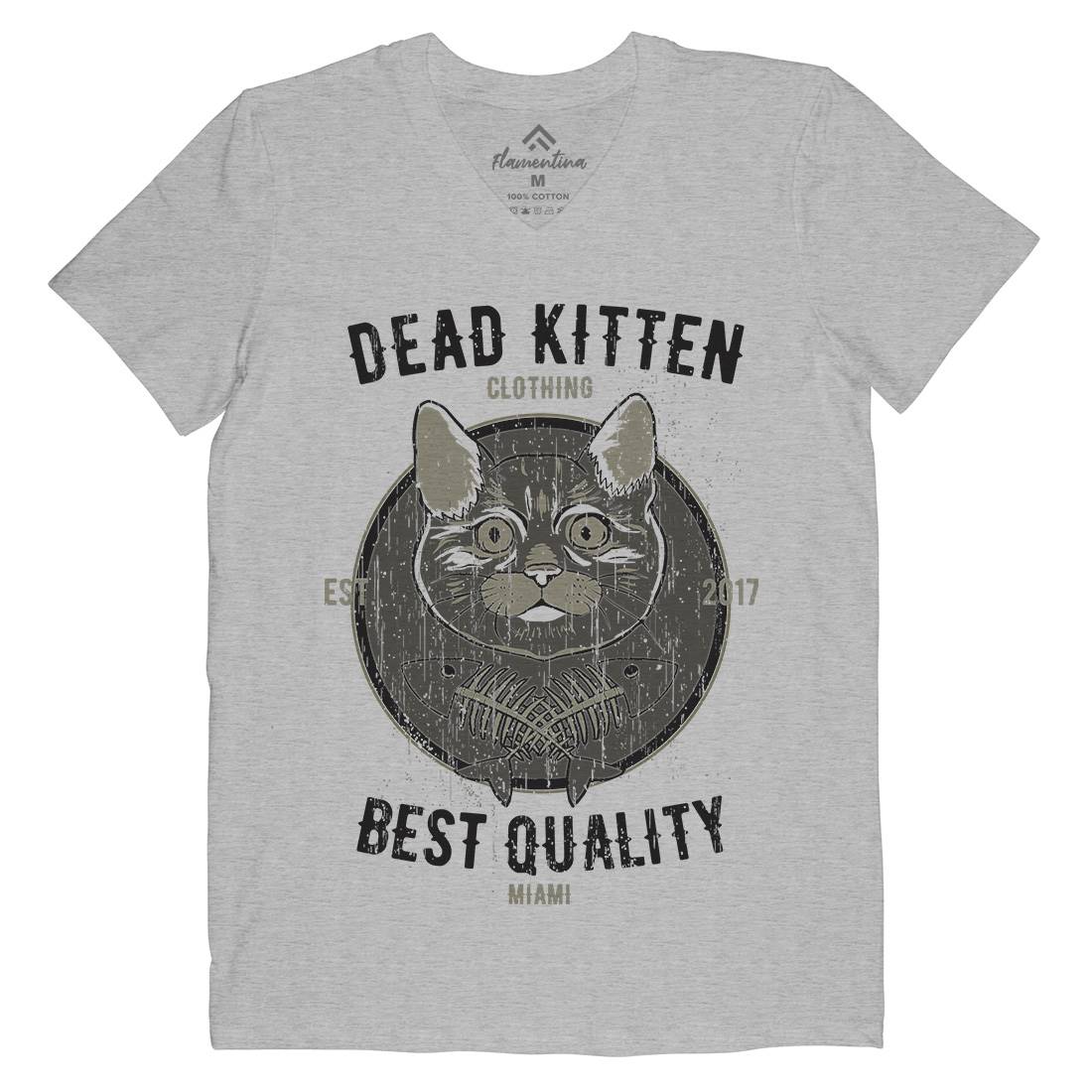 Dead Kitten Mens V-Neck T-Shirt Animals B703