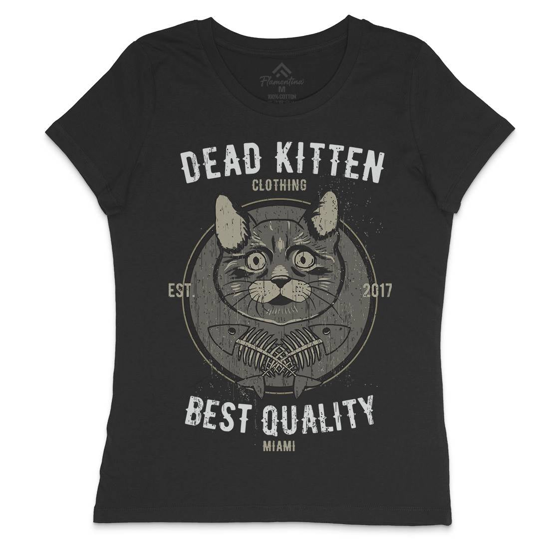 Dead Kitten Womens Crew Neck T-Shirt Animals B703