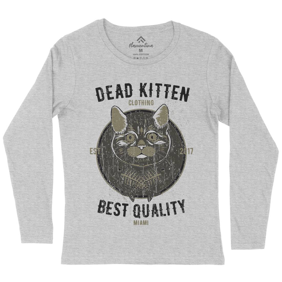 Dead Kitten Womens Long Sleeve T-Shirt Animals B703