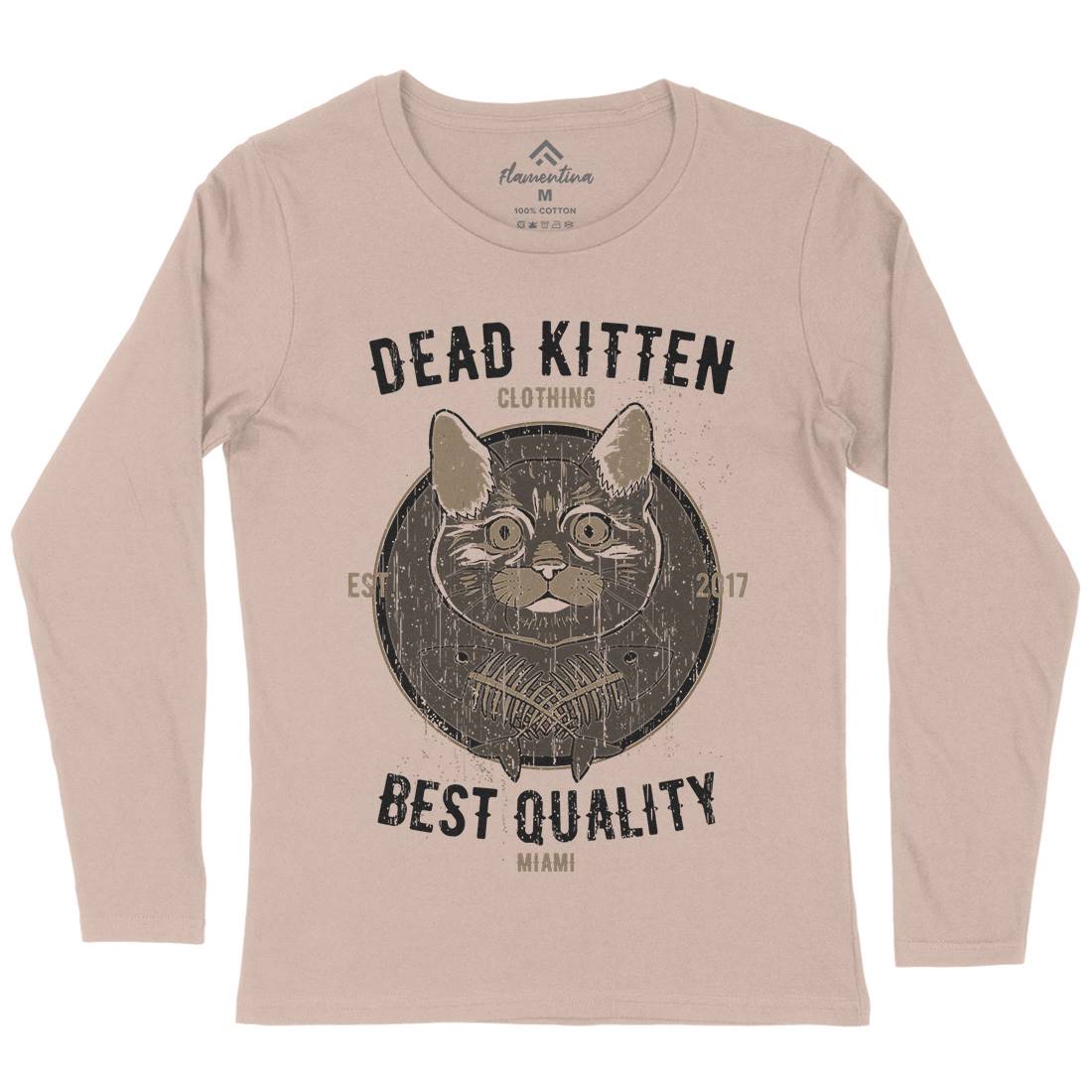 Dead Kitten Womens Long Sleeve T-Shirt Animals B703