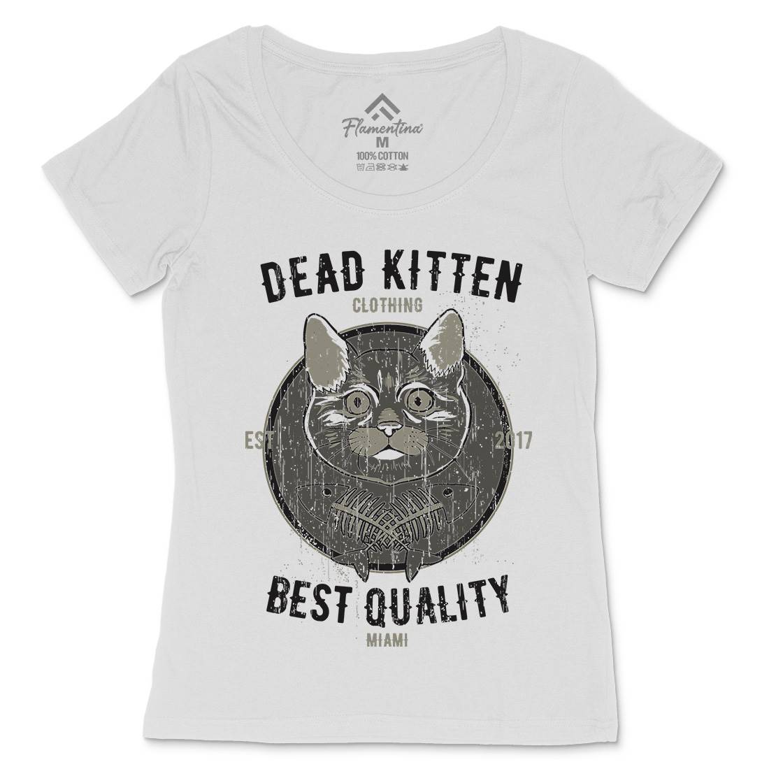 Dead Kitten Womens Scoop Neck T-Shirt Animals B703