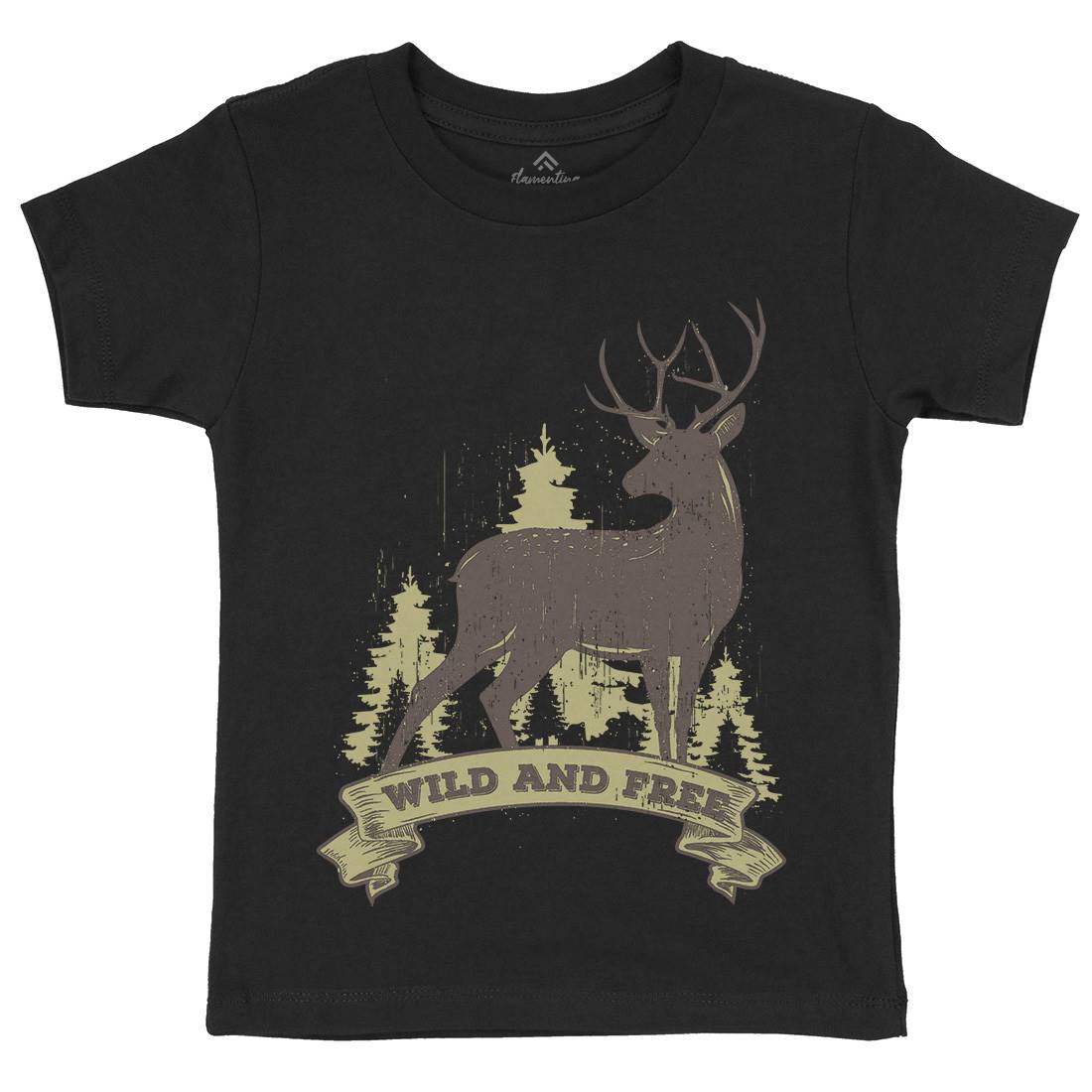 Deer Kids Organic Crew Neck T-Shirt Animals B704