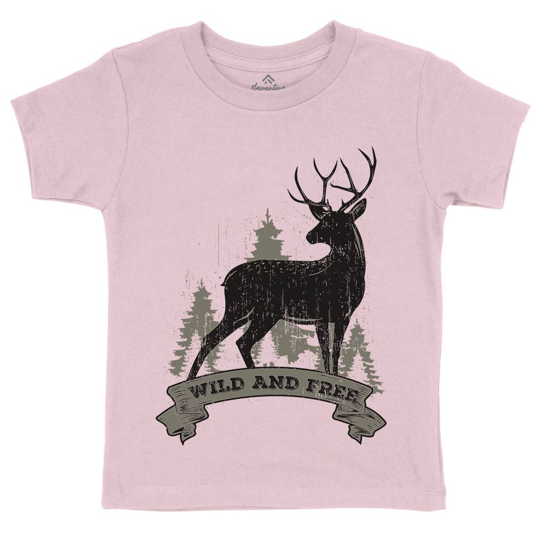 Deer Kids Organic Crew Neck T-Shirt Animals B704
