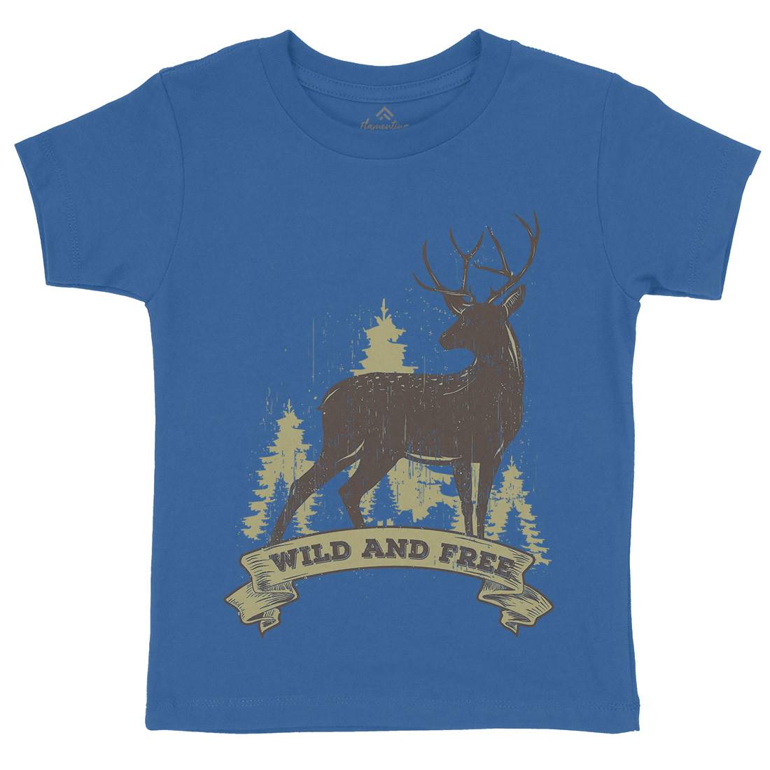 Deer Kids Crew Neck T-Shirt Animals B704