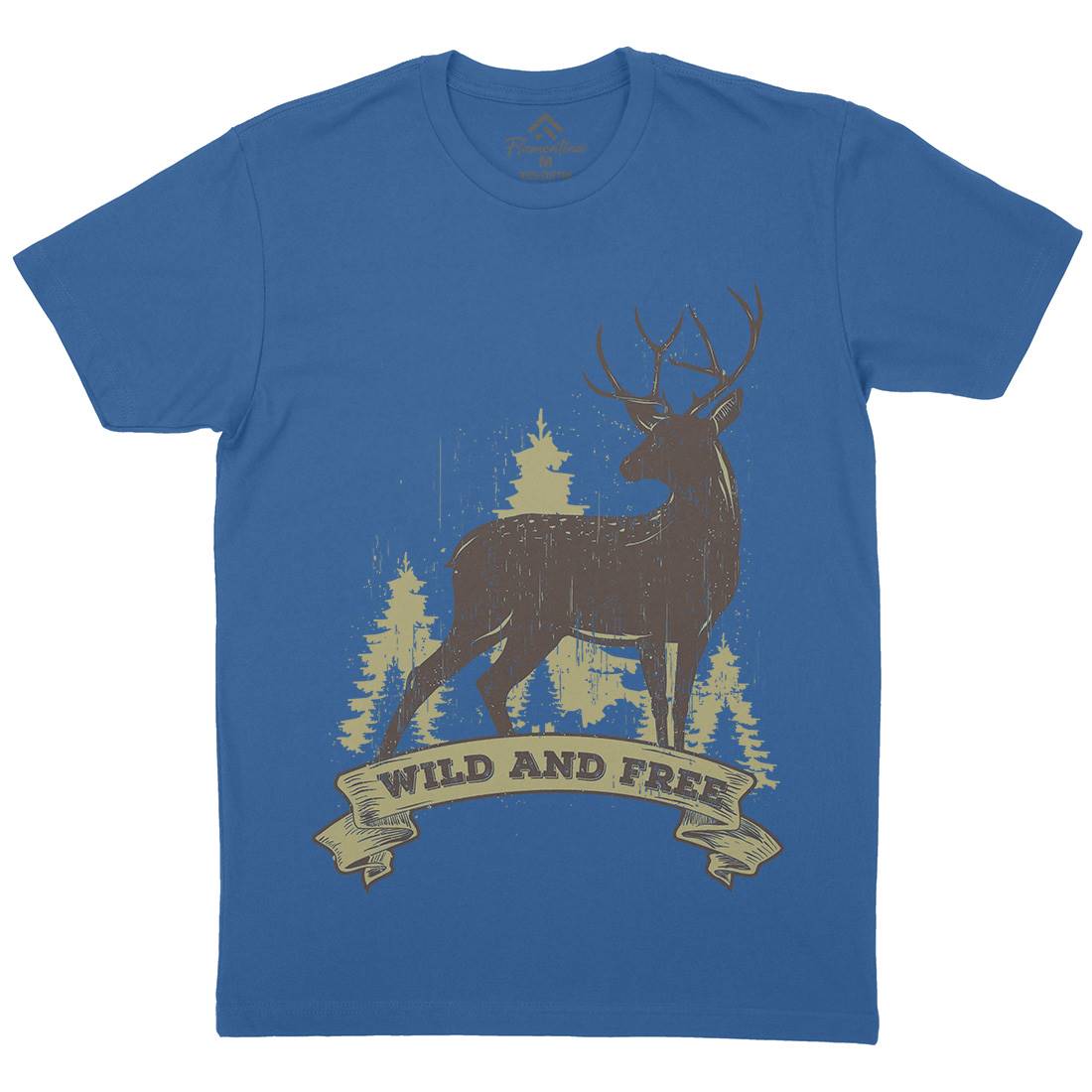 Deer Mens Crew Neck T-Shirt Animals B704