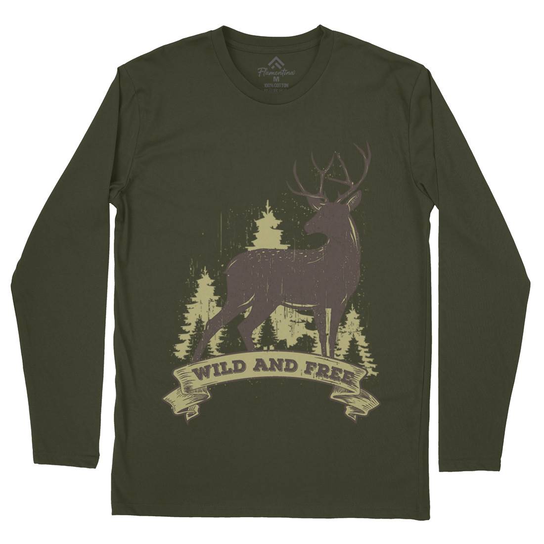 Deer Mens Long Sleeve T-Shirt Animals B704