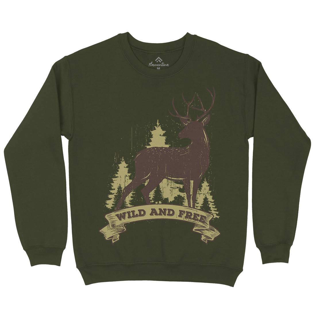 Deer Mens Crew Neck Sweatshirt Animals B704