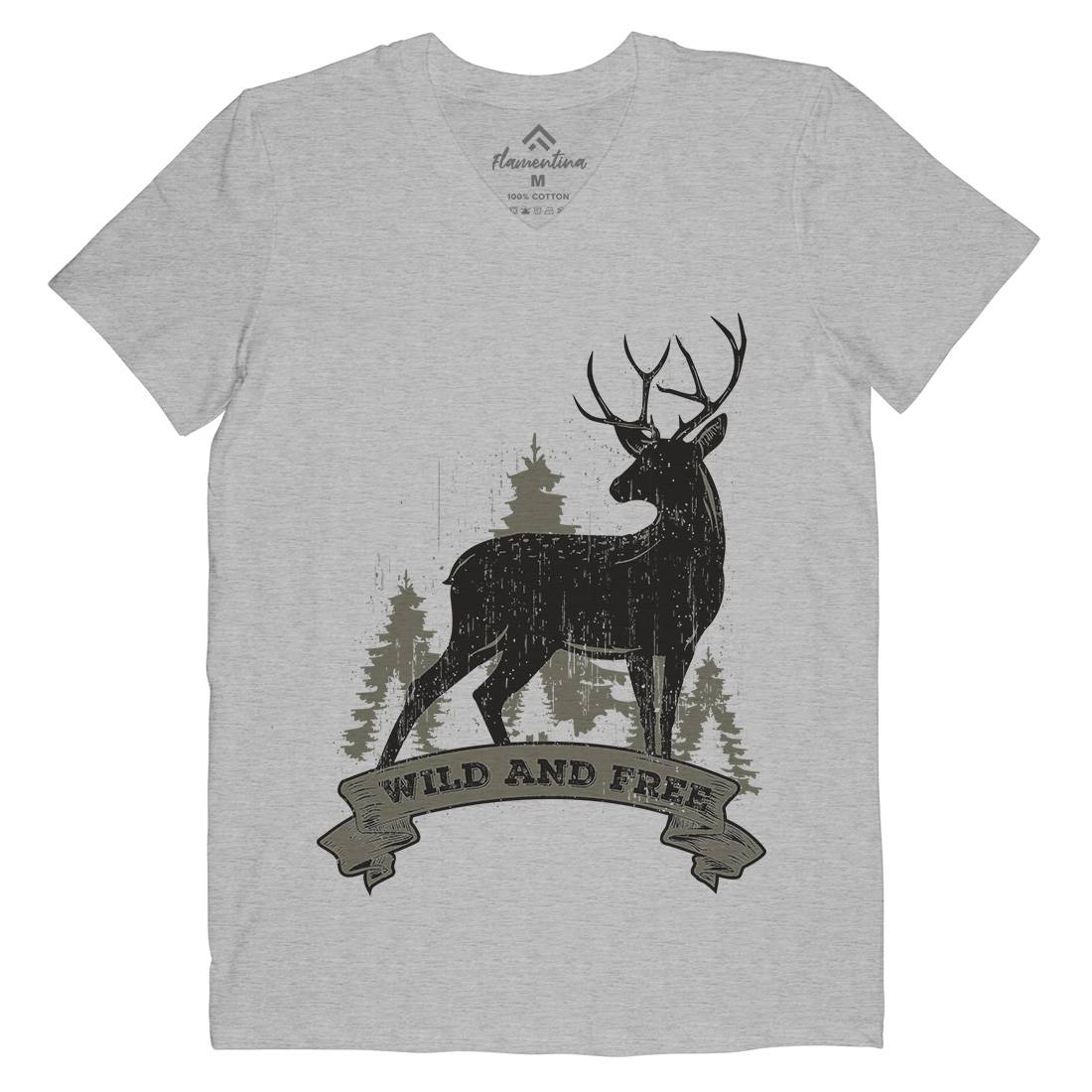 Deer Mens V-Neck T-Shirt Animals B704