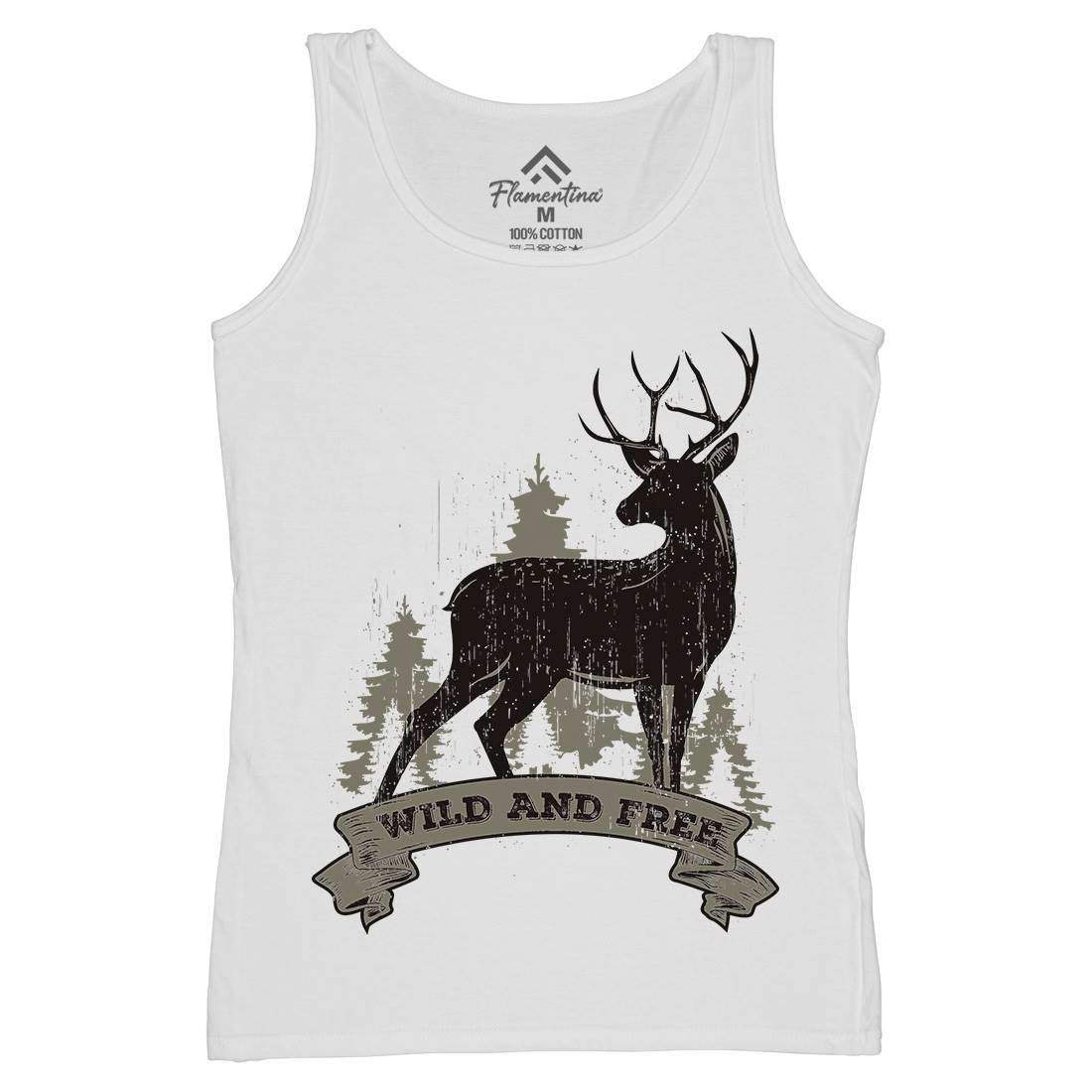 Deer Womens Organic Tank Top Vest Animals B704