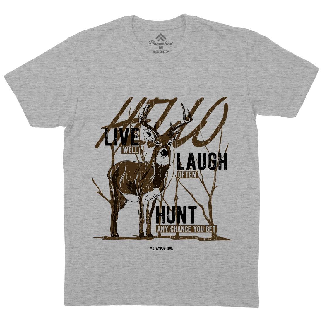 Deer Live Laugh Mens Crew Neck T-Shirt Animals B705