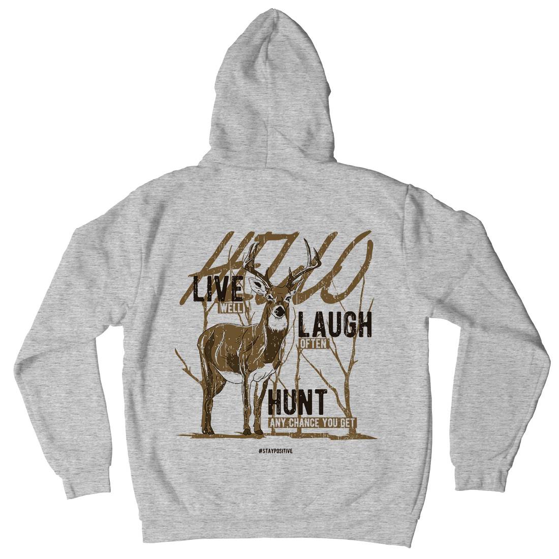 Deer Live Laugh Mens Hoodie With Pocket Animals B705