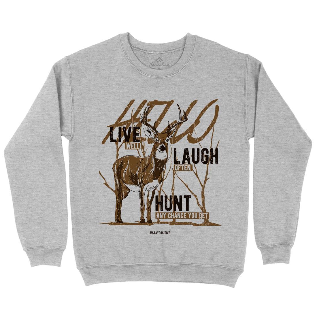 Deer Live Laugh Kids Crew Neck Sweatshirt Animals B705
