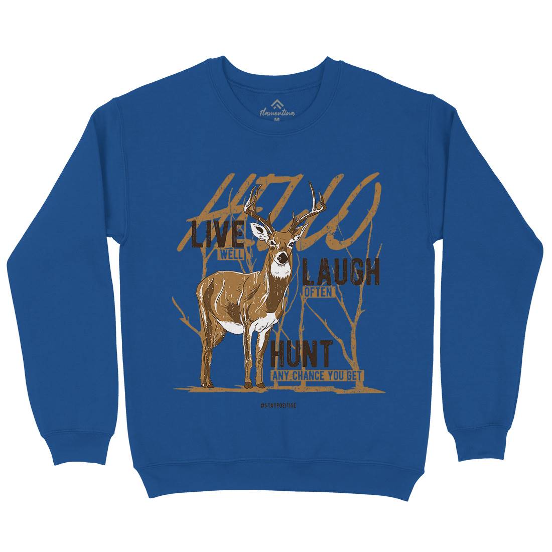 Deer Live Laugh Kids Crew Neck Sweatshirt Animals B705