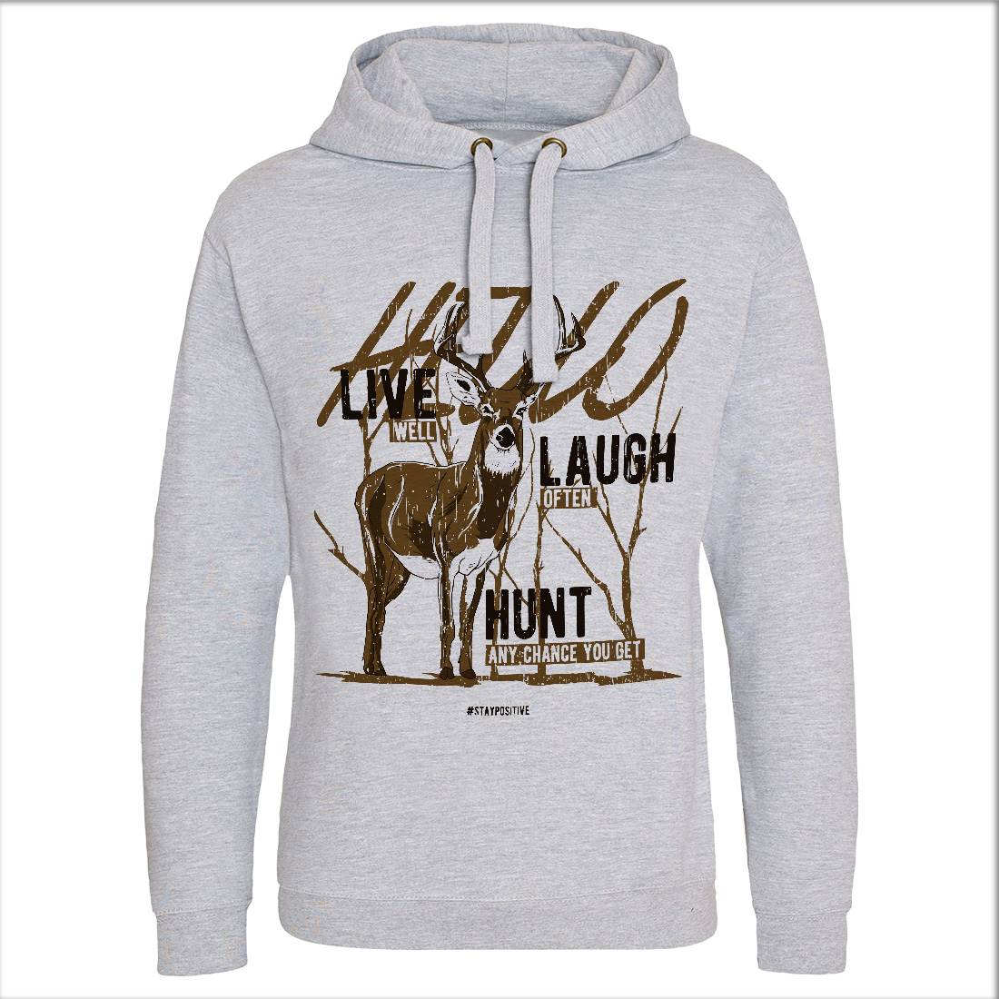 Deer Live Laugh Mens Hoodie Without Pocket Animals B705