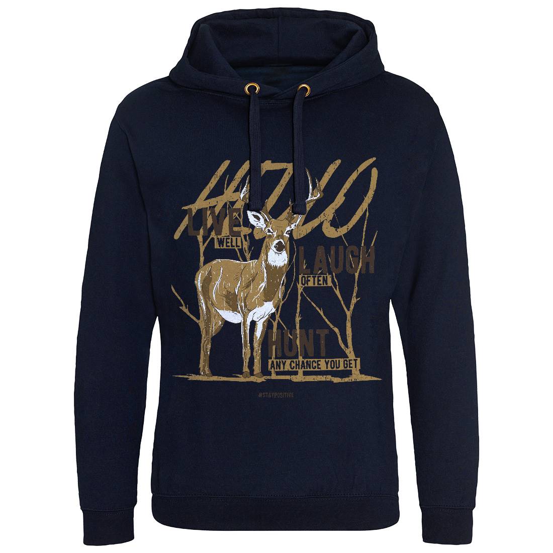 Deer Live Laugh Mens Hoodie Without Pocket Animals B705