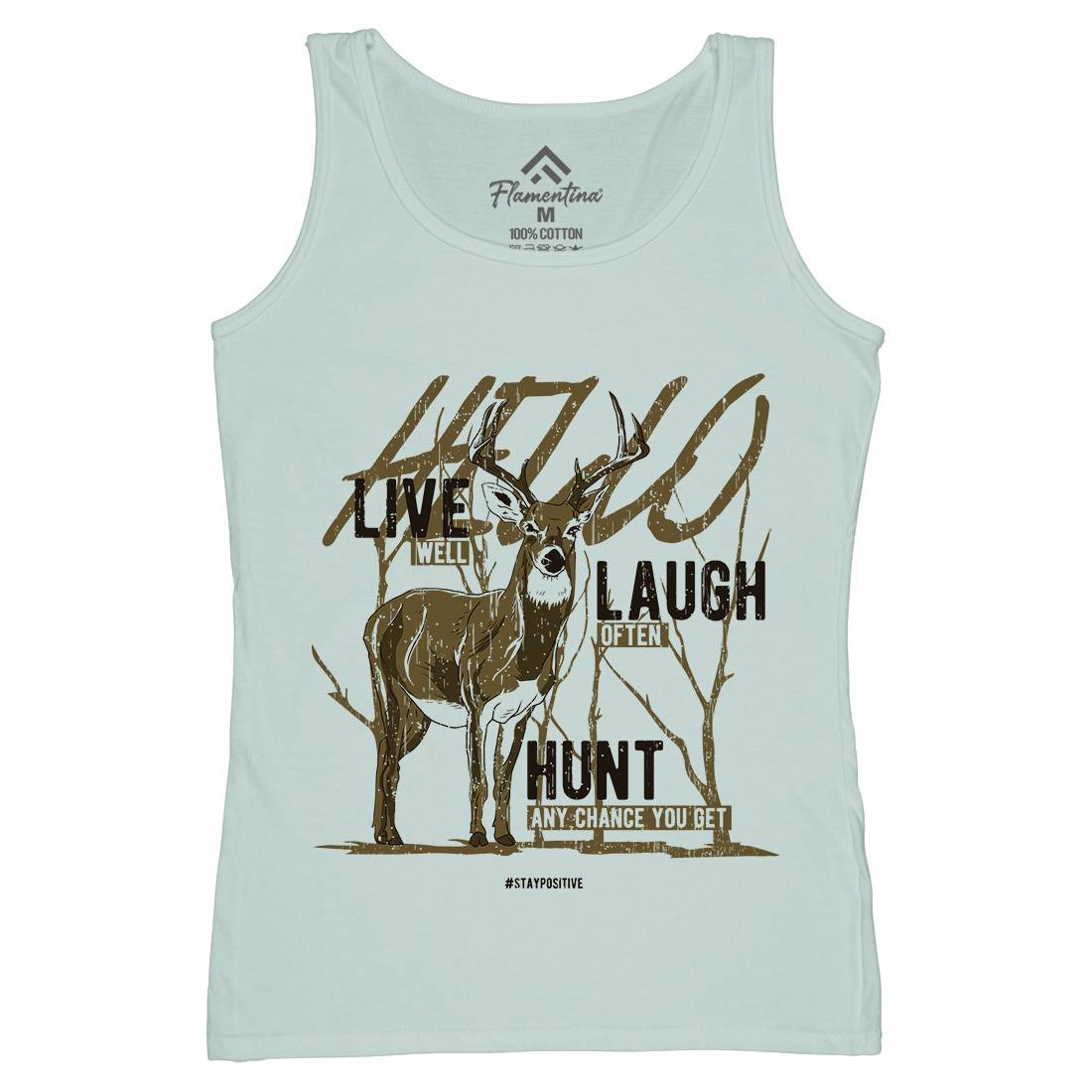Deer Live Laugh Womens Organic Tank Top Vest Animals B705