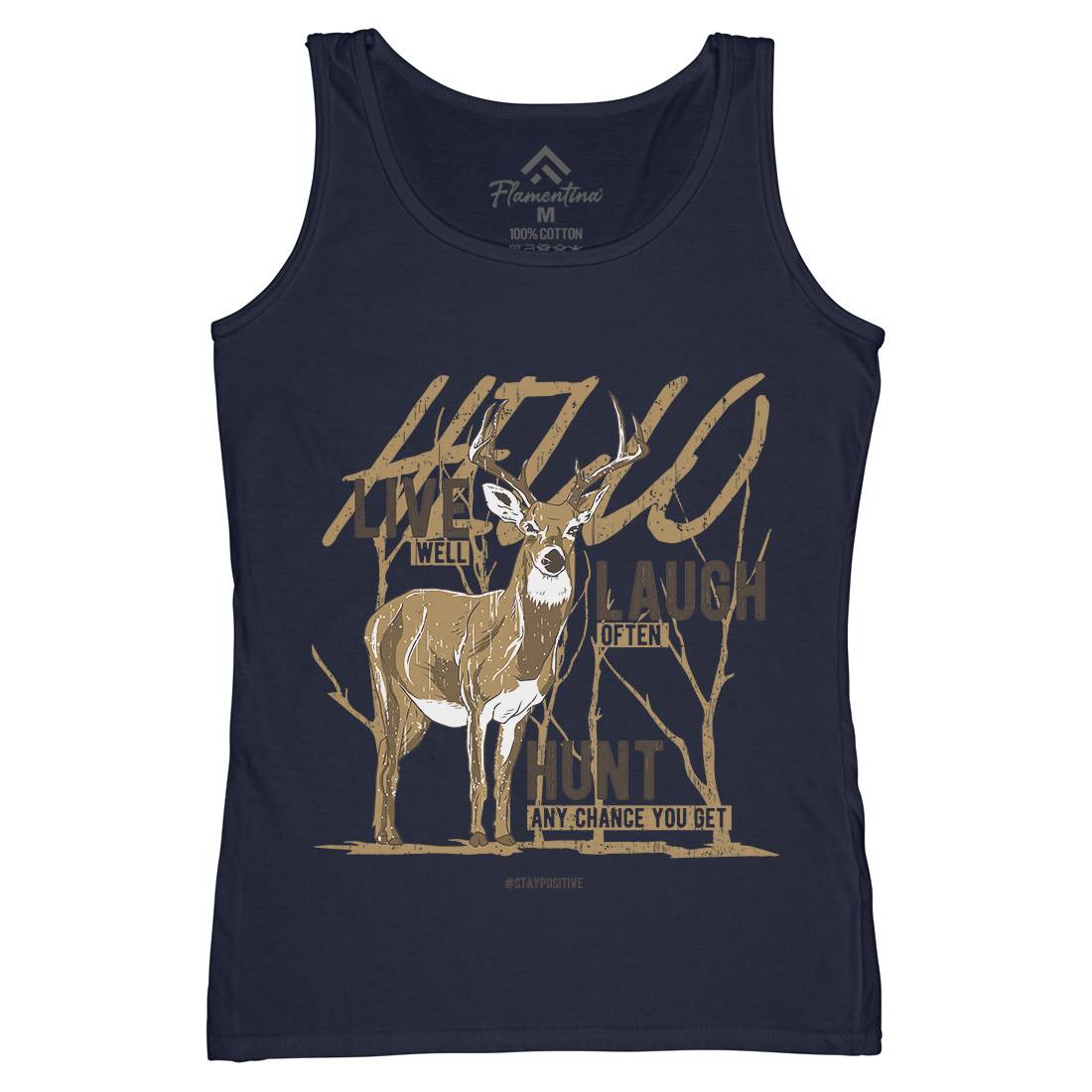 Deer Live Laugh Womens Organic Tank Top Vest Animals B705