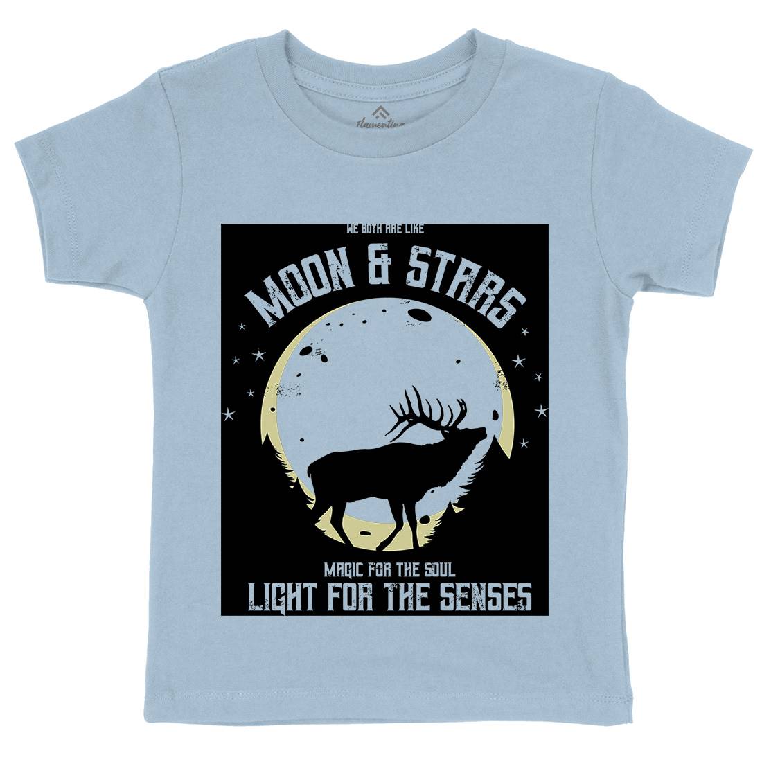 Deer Moon Kids Crew Neck T-Shirt Animals B706