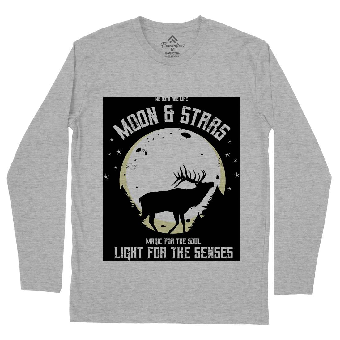 Deer Moon Mens Long Sleeve T-Shirt Animals B706