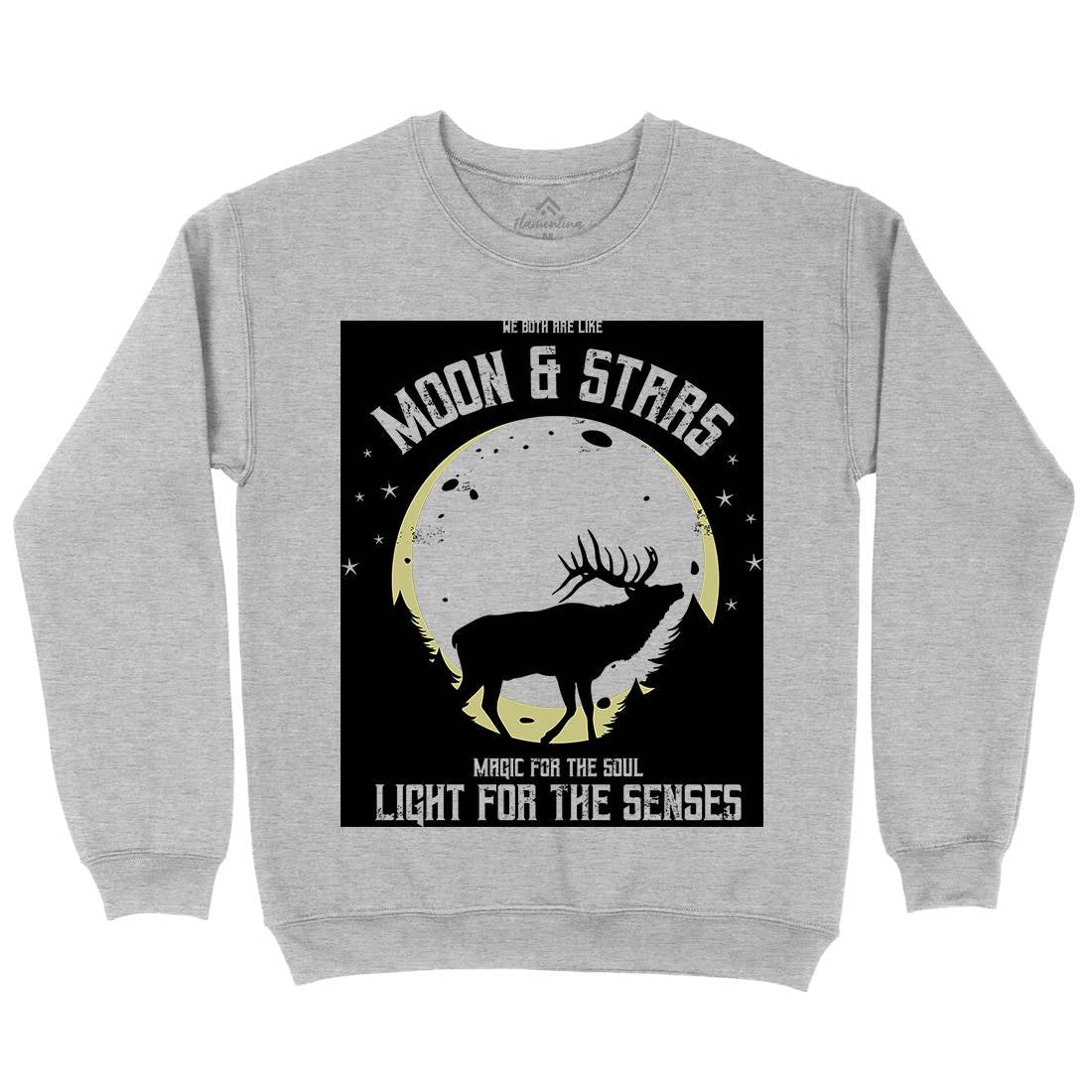 Deer Moon Mens Crew Neck Sweatshirt Animals B706