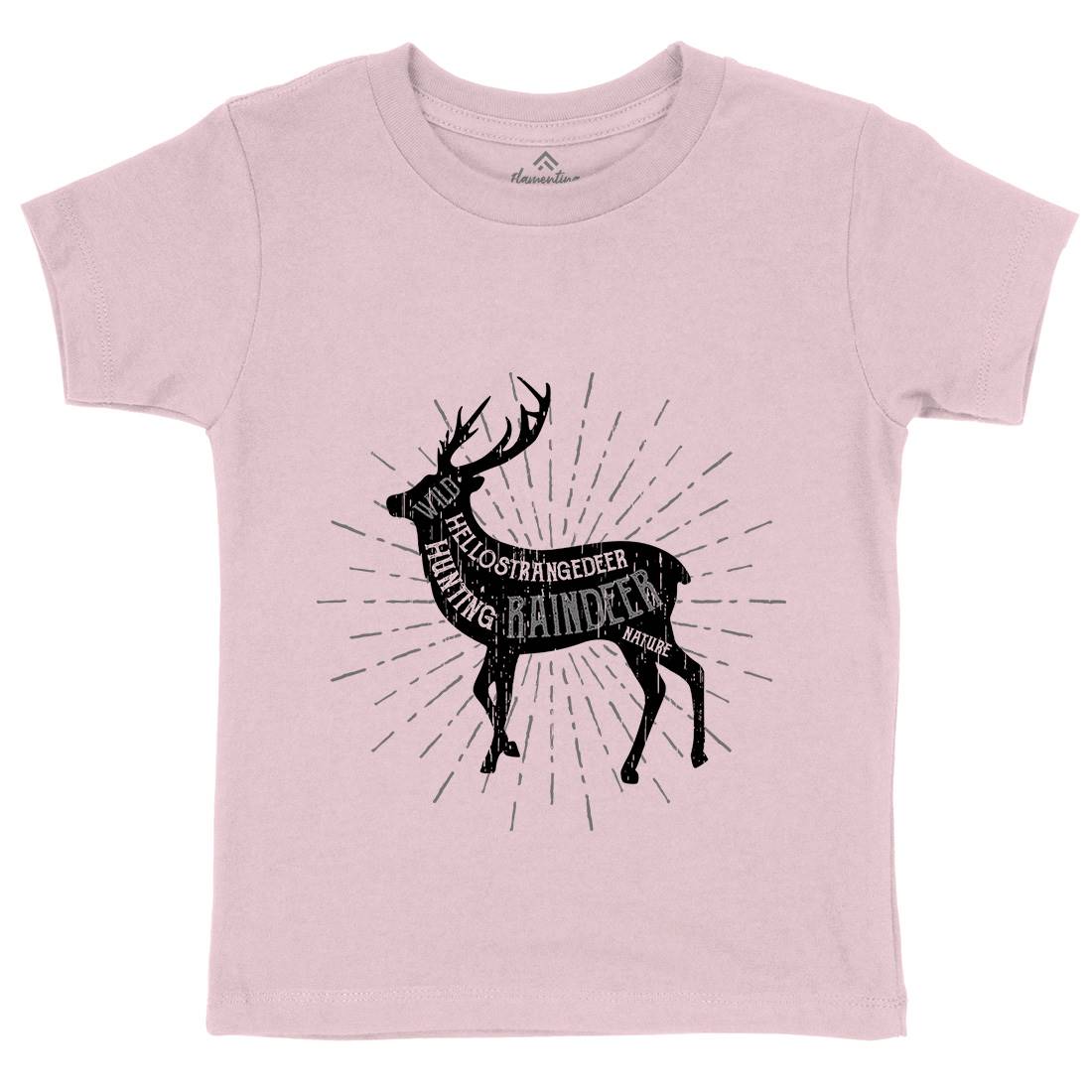 Deer Reindeer Kids Crew Neck T-Shirt Animals B707