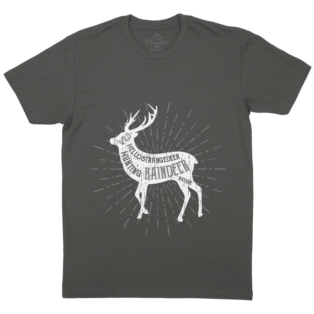 Deer Reindeer Mens Crew Neck T-Shirt Animals B707