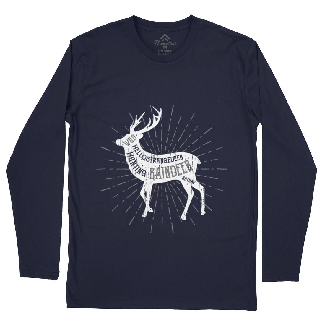 Deer Reindeer Mens Long Sleeve T-Shirt Animals B707