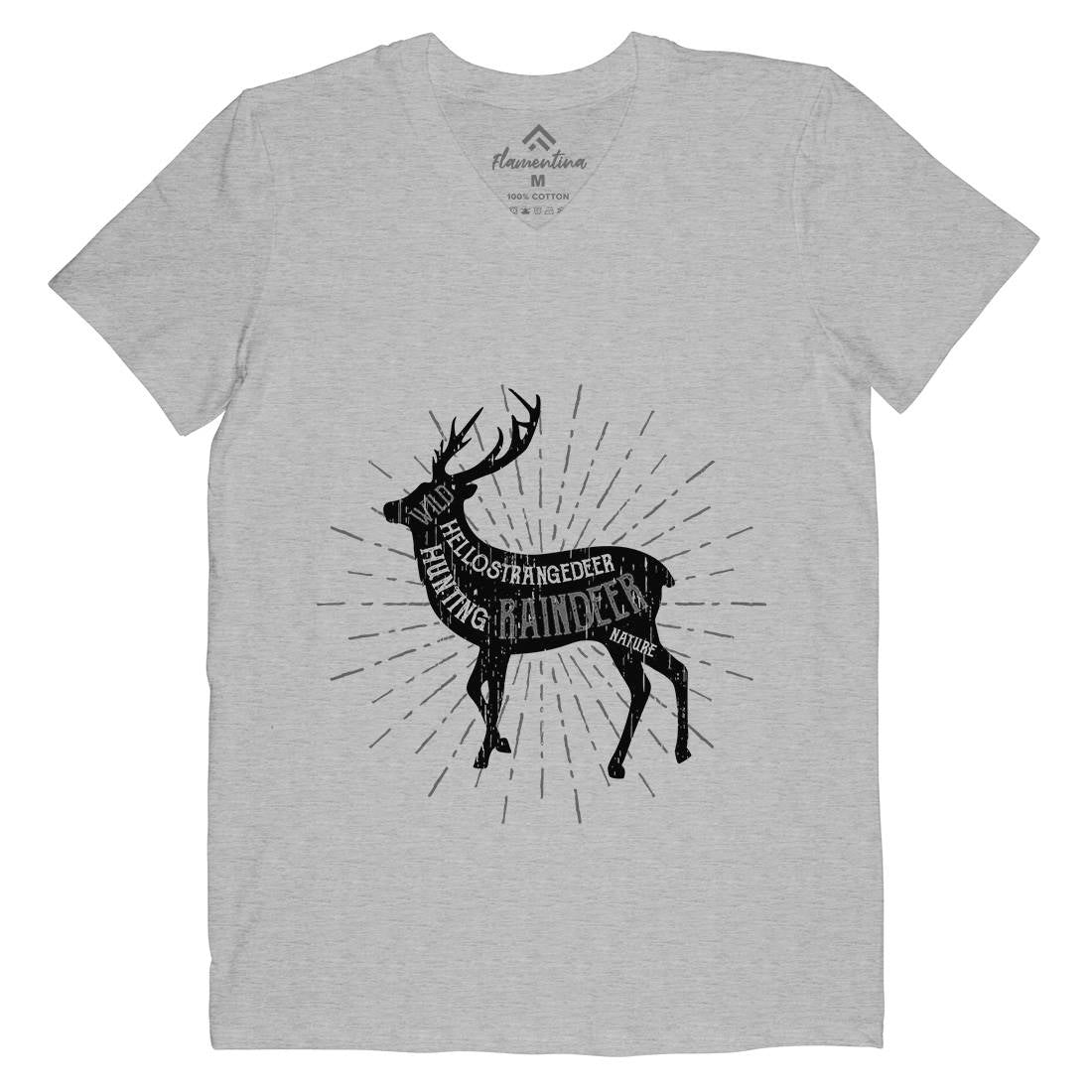 Deer Reindeer Mens V-Neck T-Shirt Animals B707