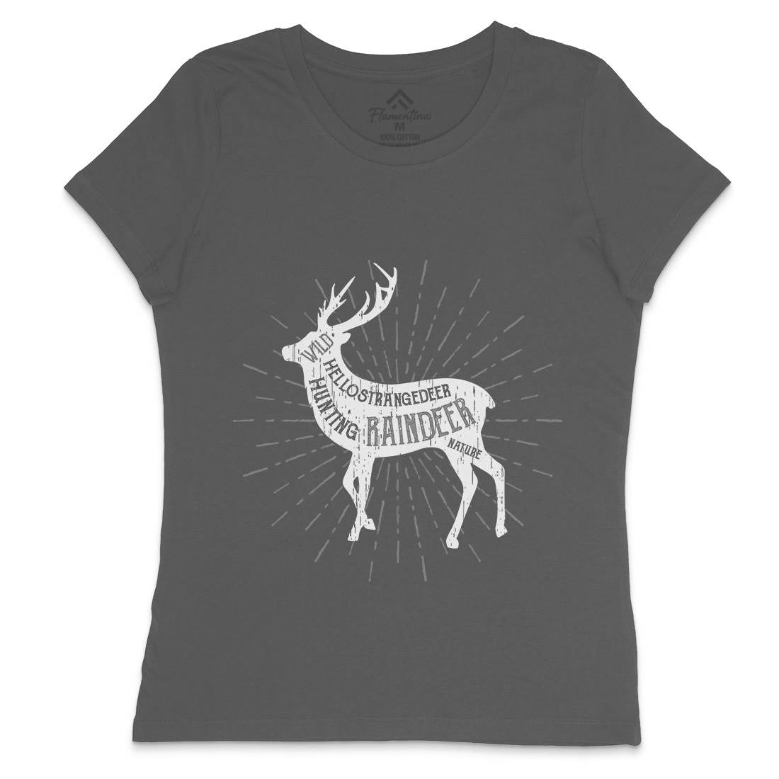 Deer Reindeer Womens Crew Neck T-Shirt Animals B707