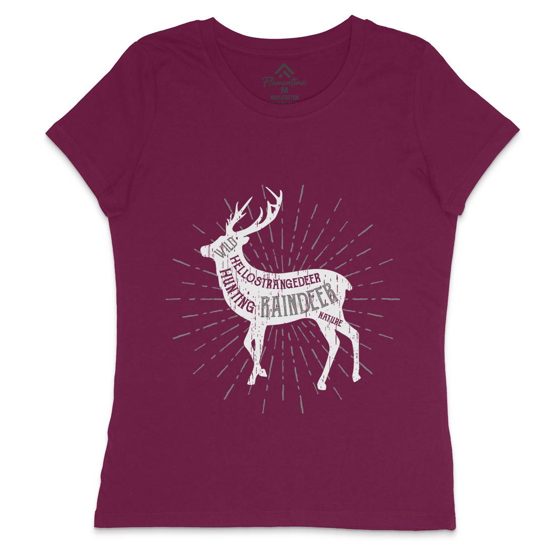 Deer Reindeer Womens Crew Neck T-Shirt Animals B707