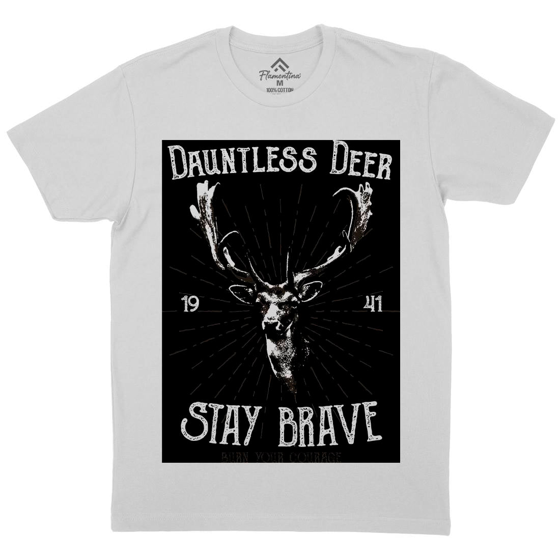 Deer Stay Brave Mens Crew Neck T-Shirt Animals B708