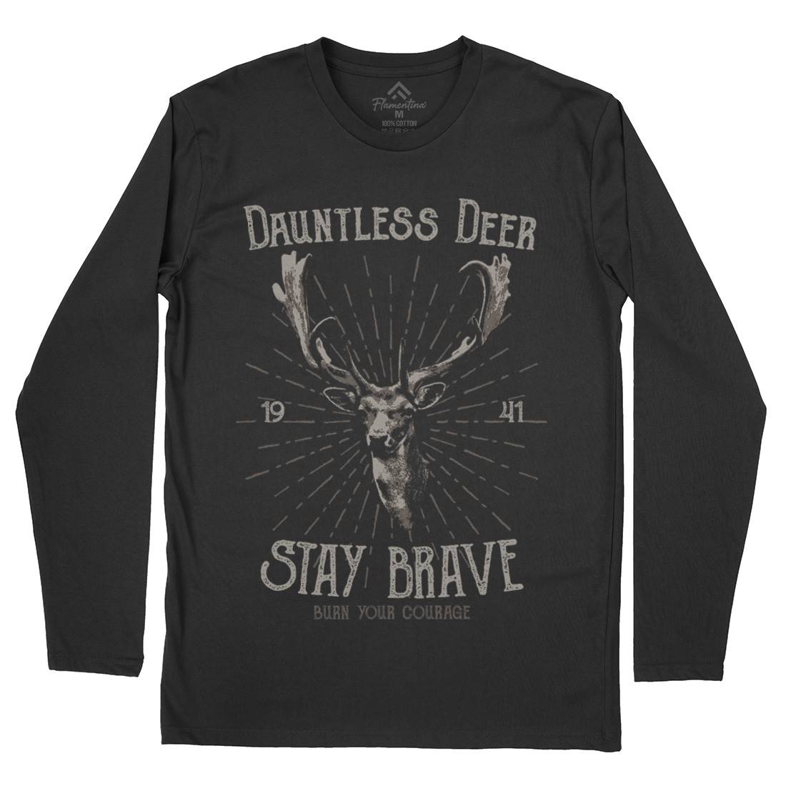 Deer Stay Brave Mens Long Sleeve T-Shirt Animals B708