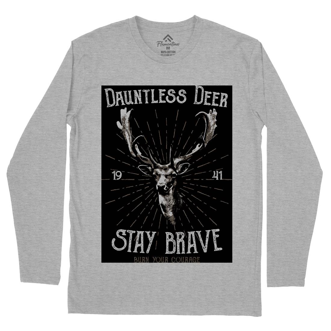 Deer Stay Brave Mens Long Sleeve T-Shirt Animals B708