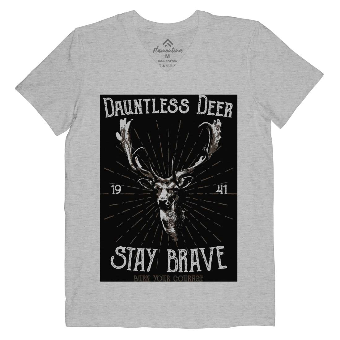 Deer Stay Brave Mens V-Neck T-Shirt Animals B708