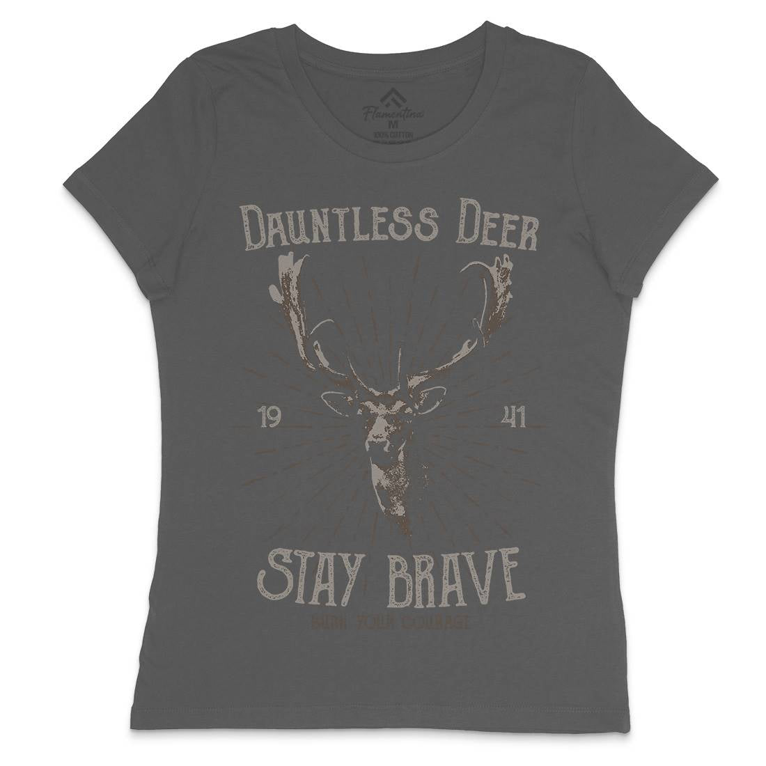 Deer Stay Brave Womens Crew Neck T-Shirt Animals B708