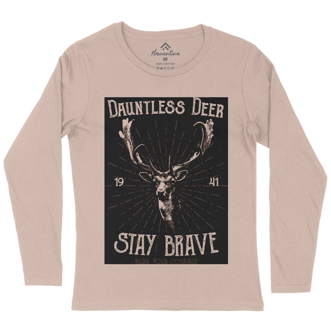 Deer Stay Brave Womens Long Sleeve T-Shirt Animals B708