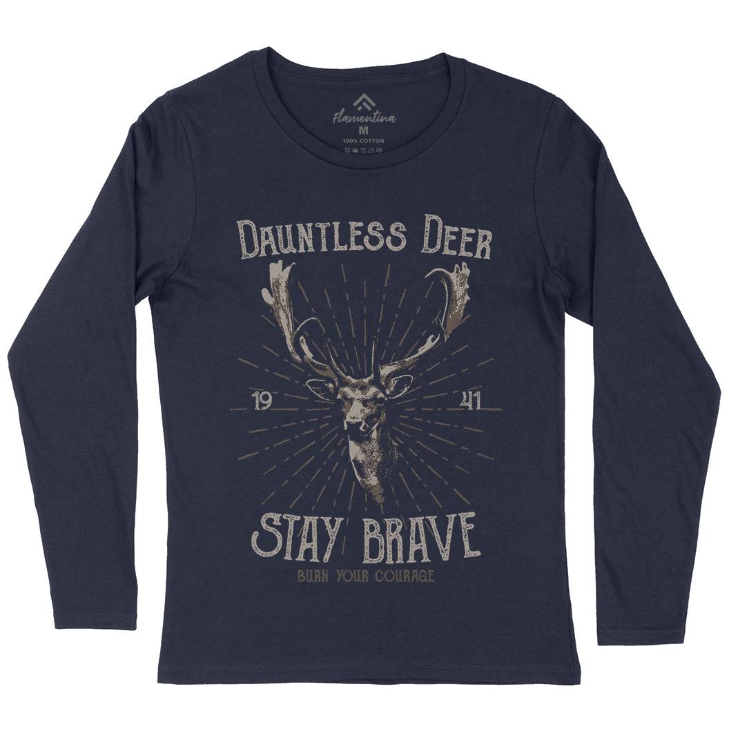 Deer Stay Brave Womens Long Sleeve T-Shirt Animals B708