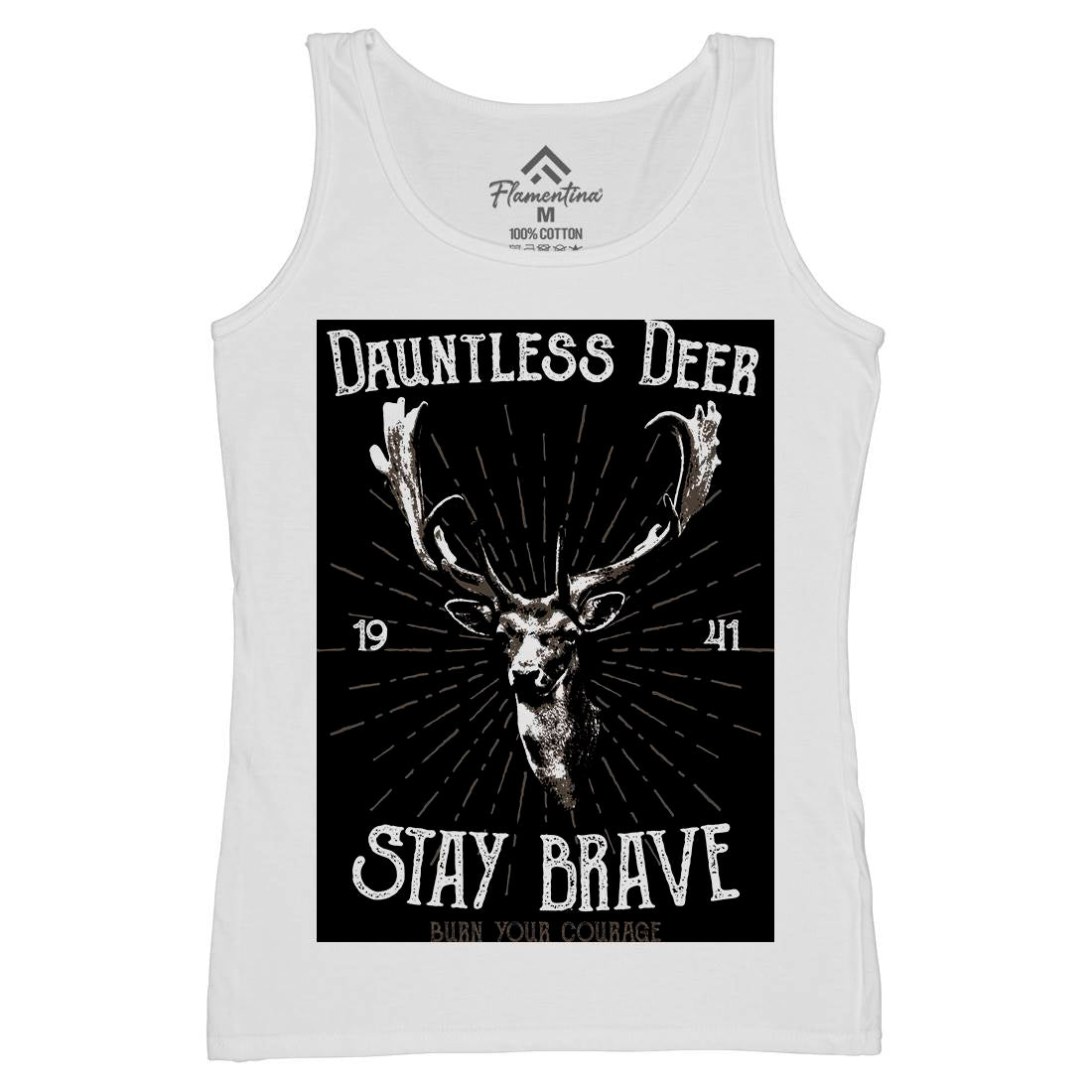 Deer Stay Brave Womens Organic Tank Top Vest Animals B708
