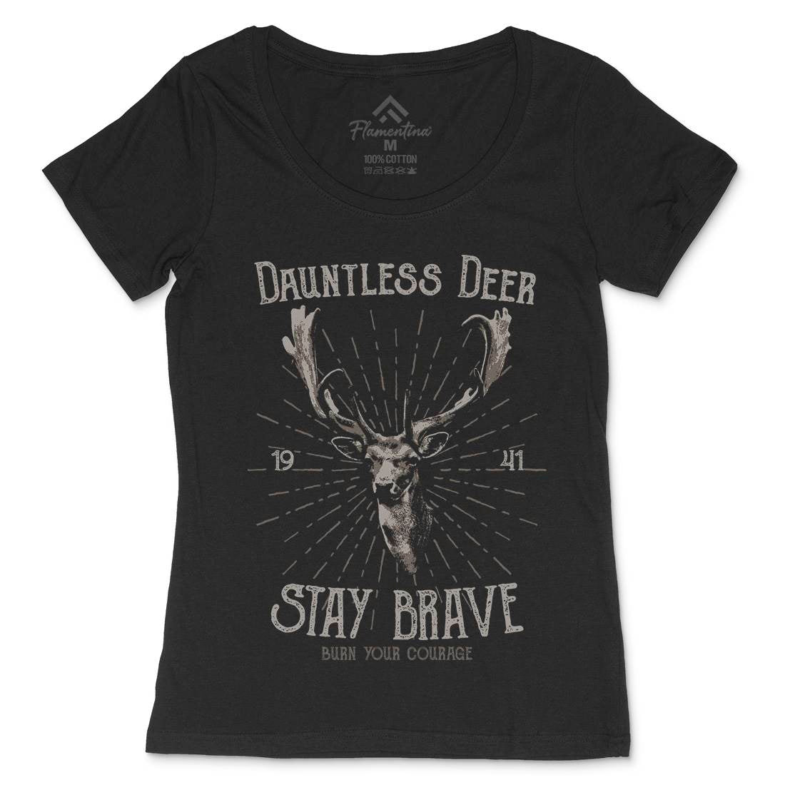Deer Stay Brave Womens Scoop Neck T-Shirt Animals B708