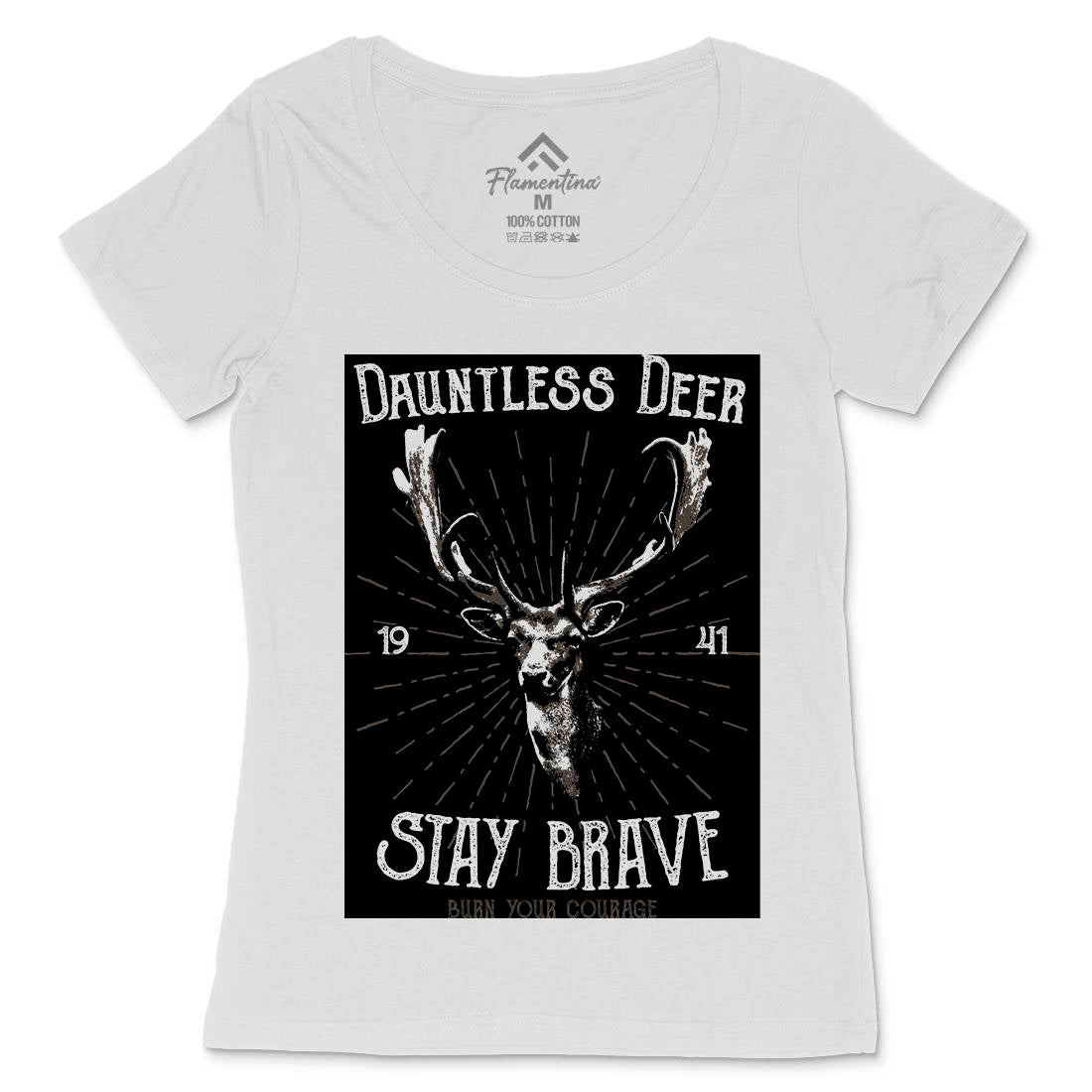 Deer Stay Brave Womens Scoop Neck T-Shirt Animals B708