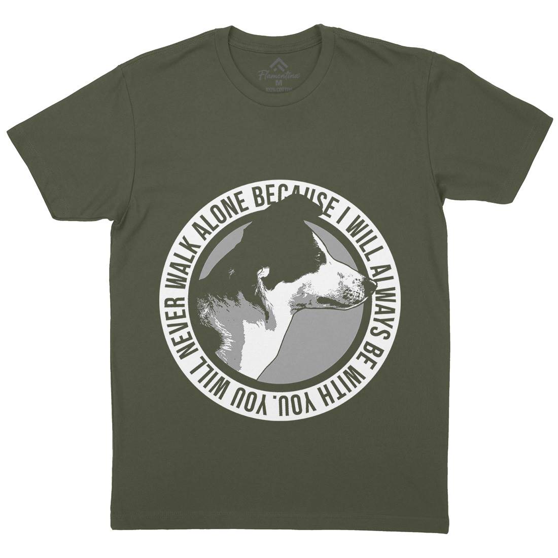 Dog Alone Mens Organic Crew Neck T-Shirt Animals B709