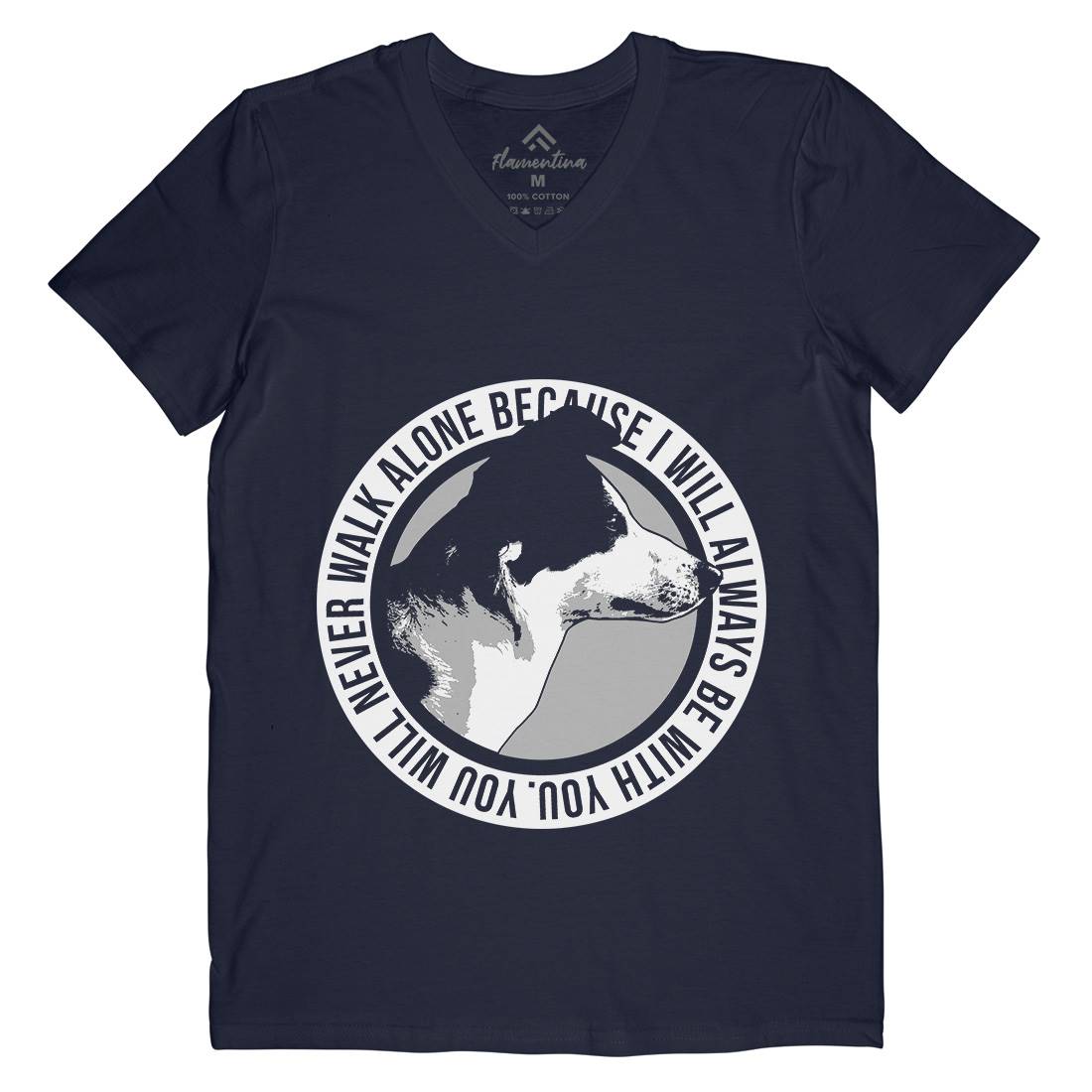 Dog Alone Mens Organic V-Neck T-Shirt Animals B709