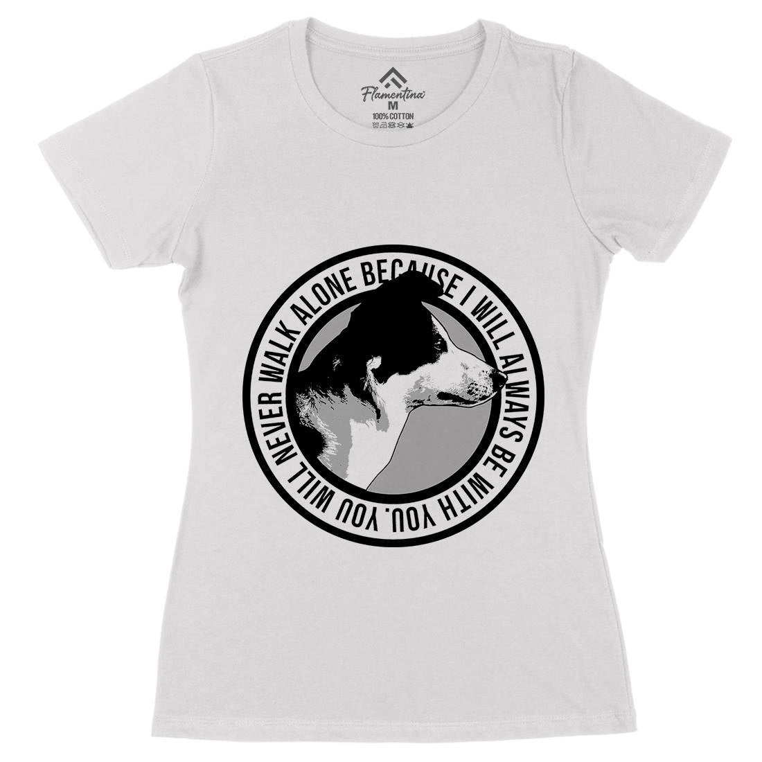 Dog Alone Womens Organic Crew Neck T-Shirt Animals B709