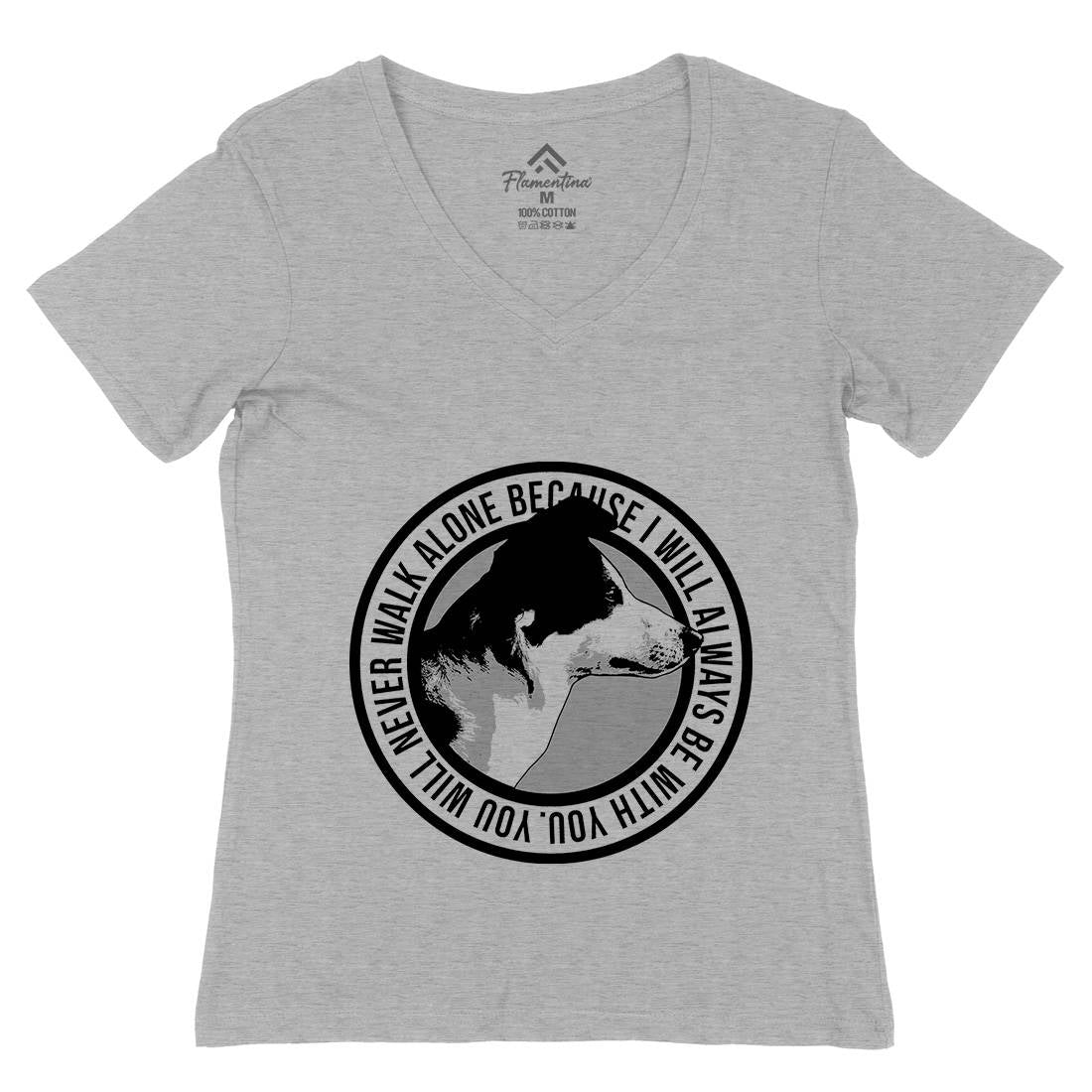 Dog Alone Womens Organic V-Neck T-Shirt Animals B709