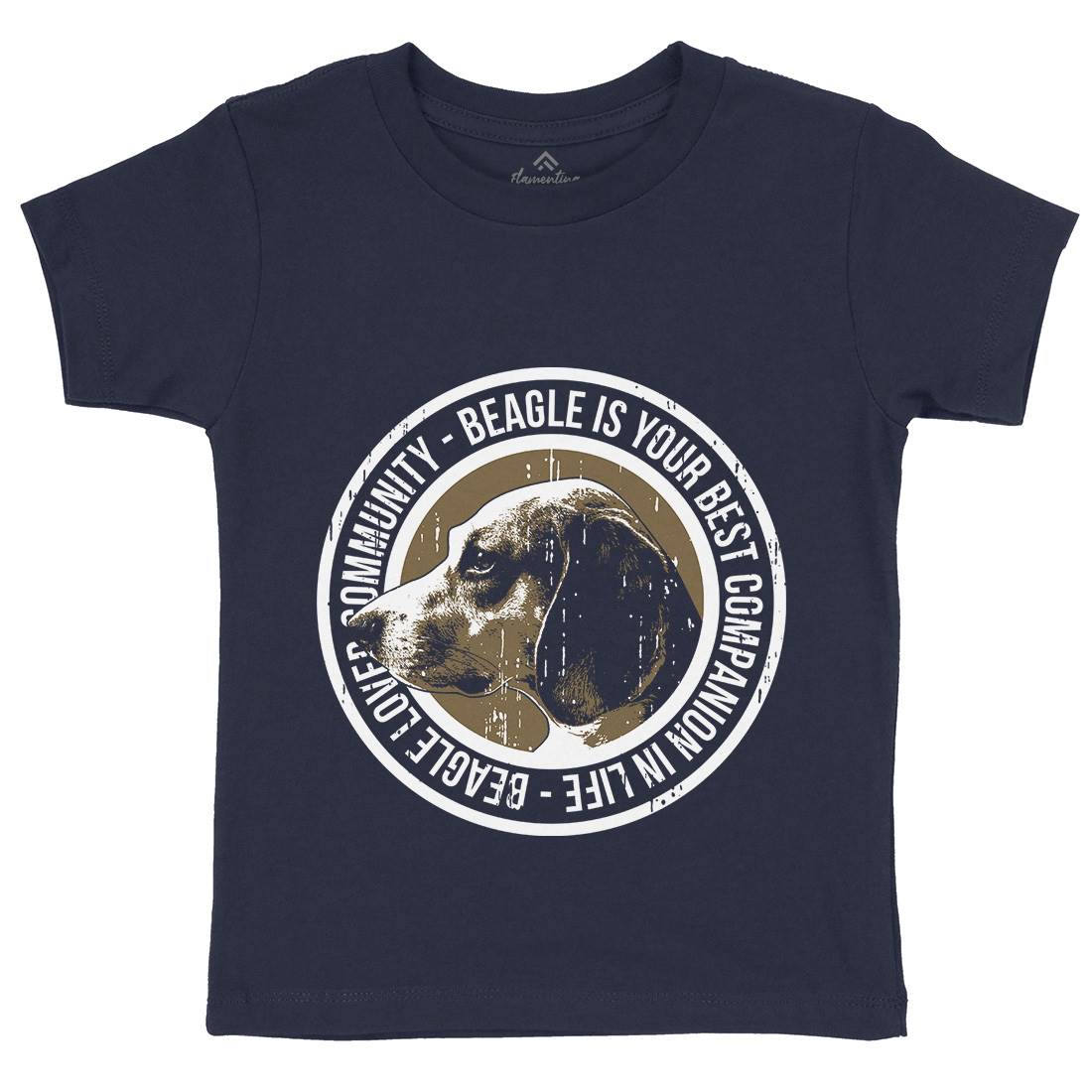 Dog Beagle Kids Organic Crew Neck T-Shirt Animals B710