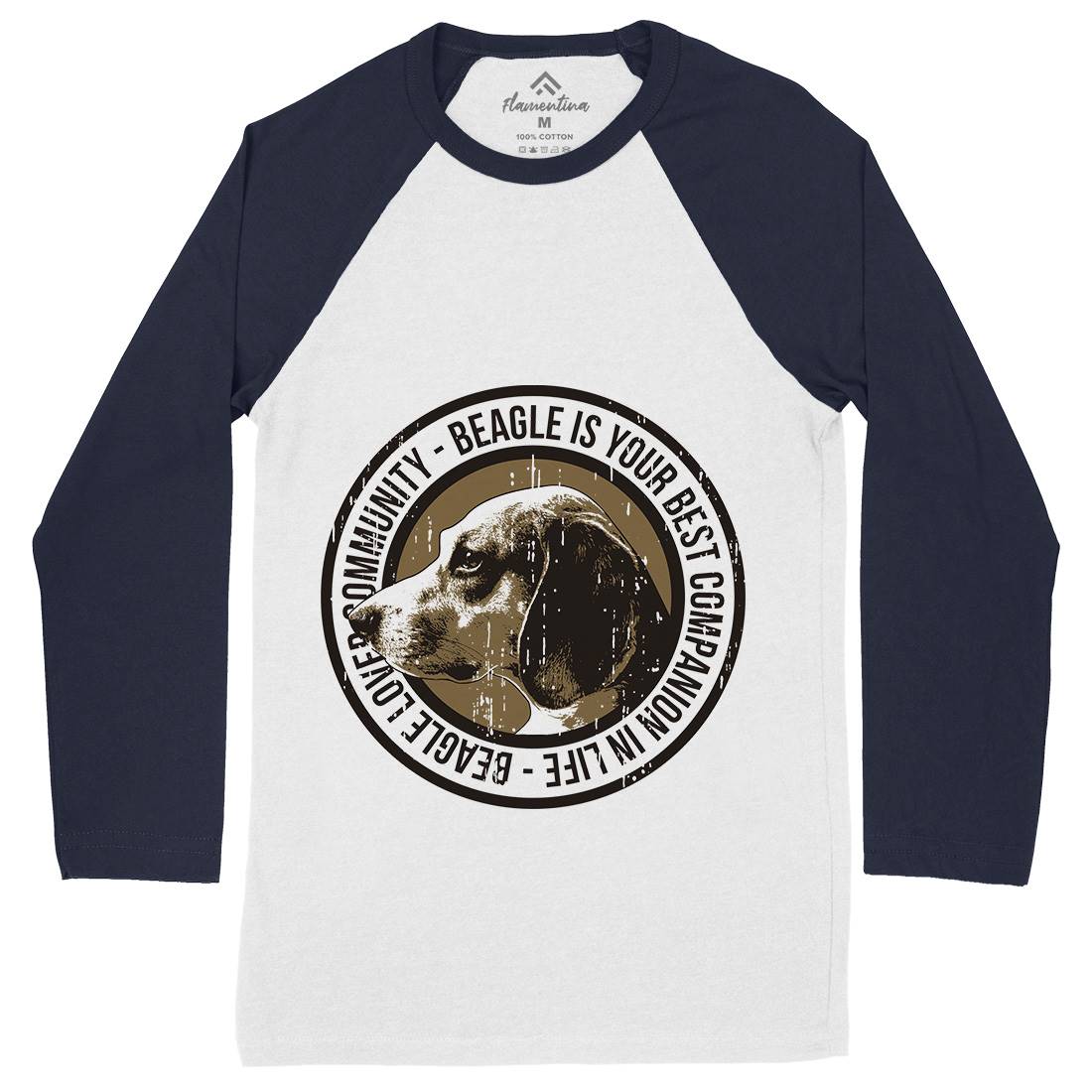 Dog Beagle Mens Long Sleeve Baseball T-Shirt Animals B710
